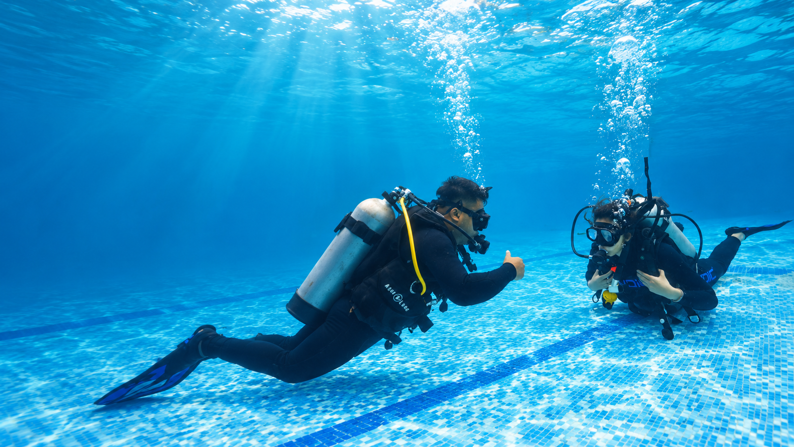 Underwater scuba training session at The Dive Master